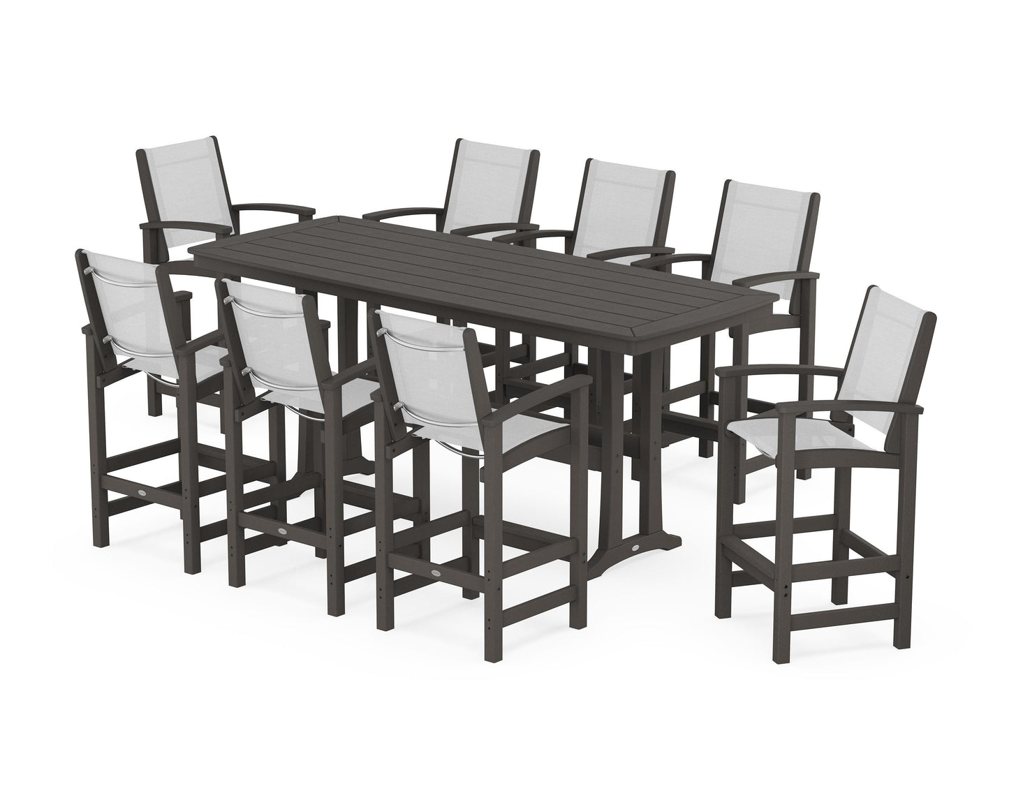 Coastal 9-Piece Bar Set with Trestle Legs