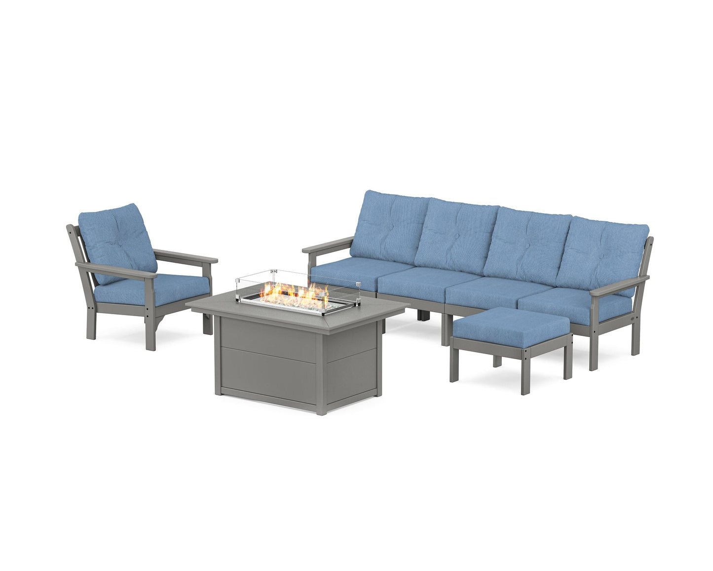 Vineyard Sectional Lounge and Fire Pit Set