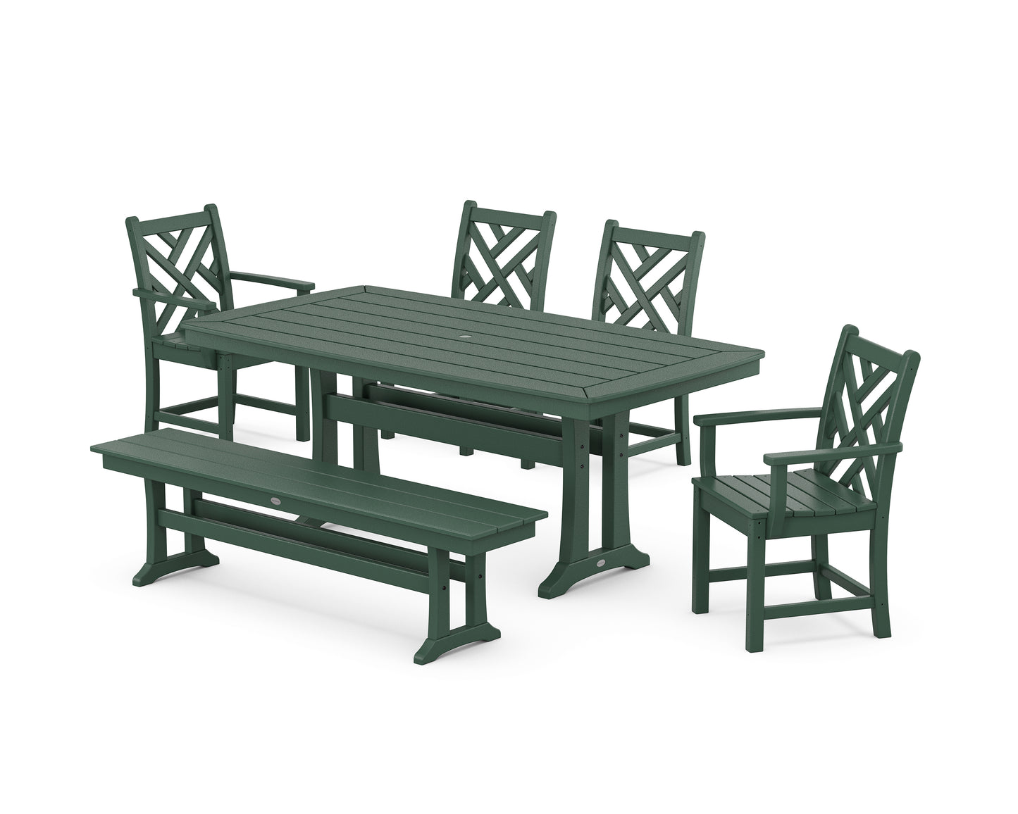 Chippendale 6-Piece Dining Set with Trestle Legs