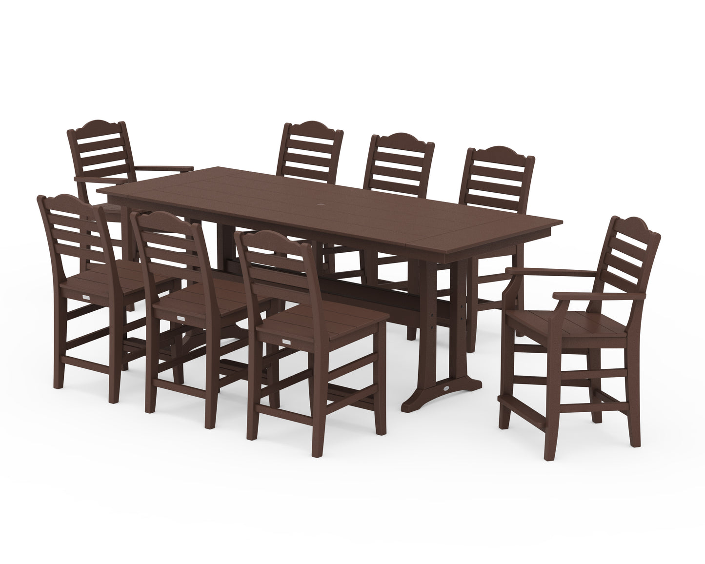 Savannah 9-Piece Farmhouse Counter Set with Trestle Legs
