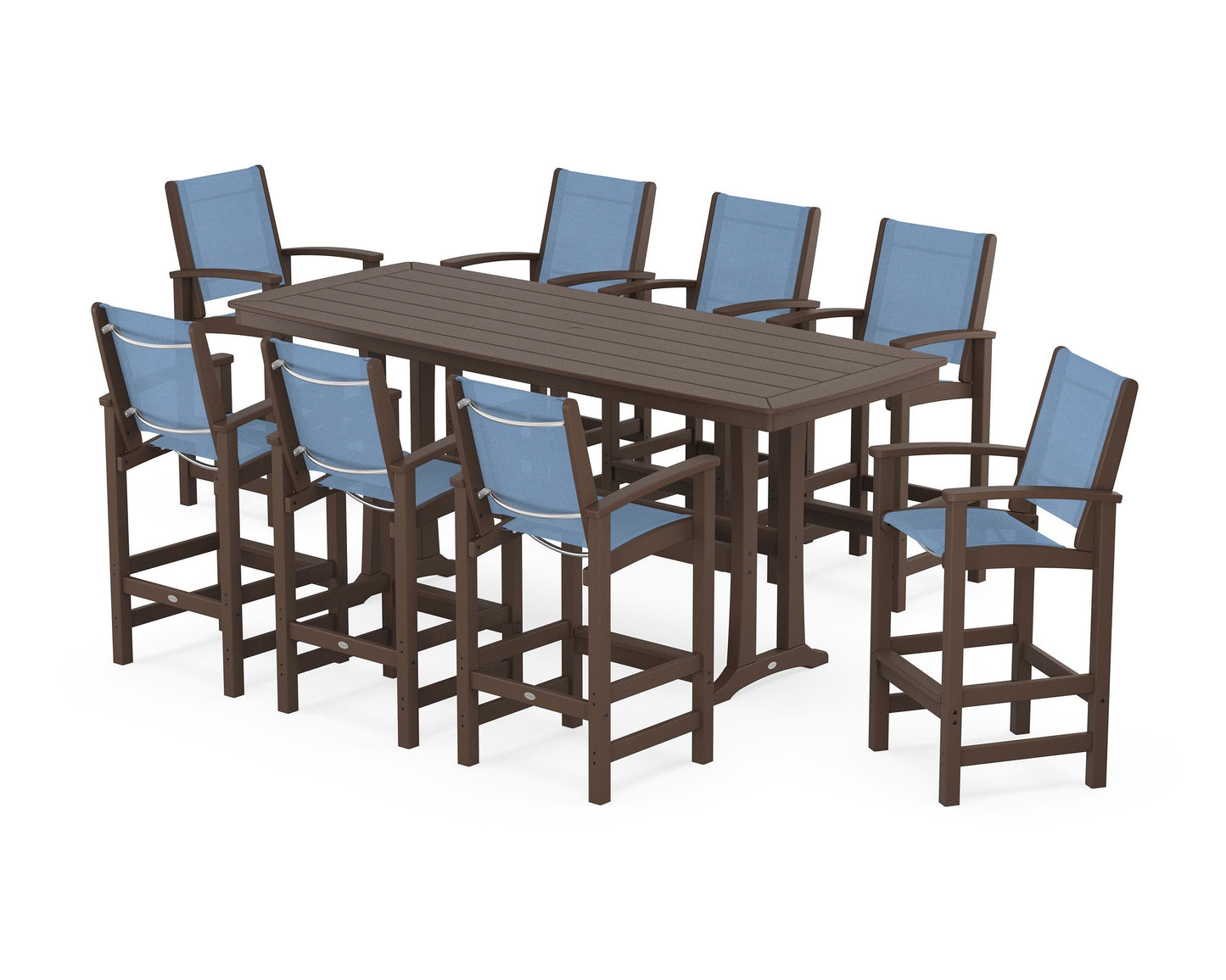 Coastal 9-Piece Bar Set with Trestle Legs