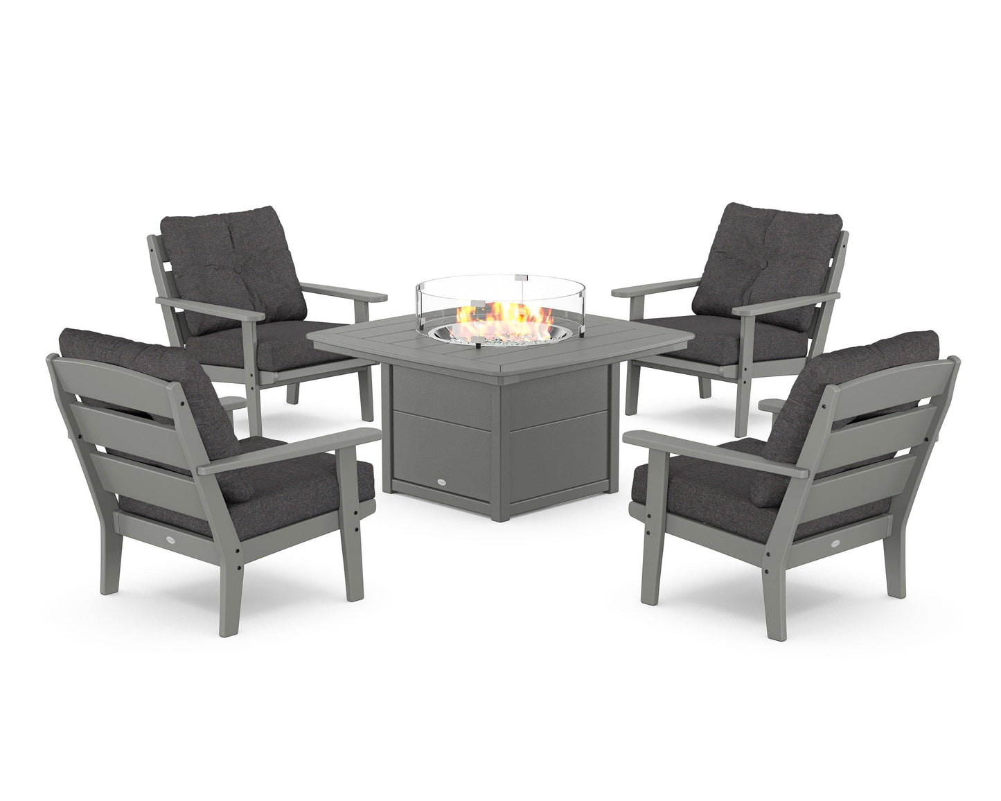 Lakeside 5-Piece Deep Seating Set with Nautical Fire Pit Table