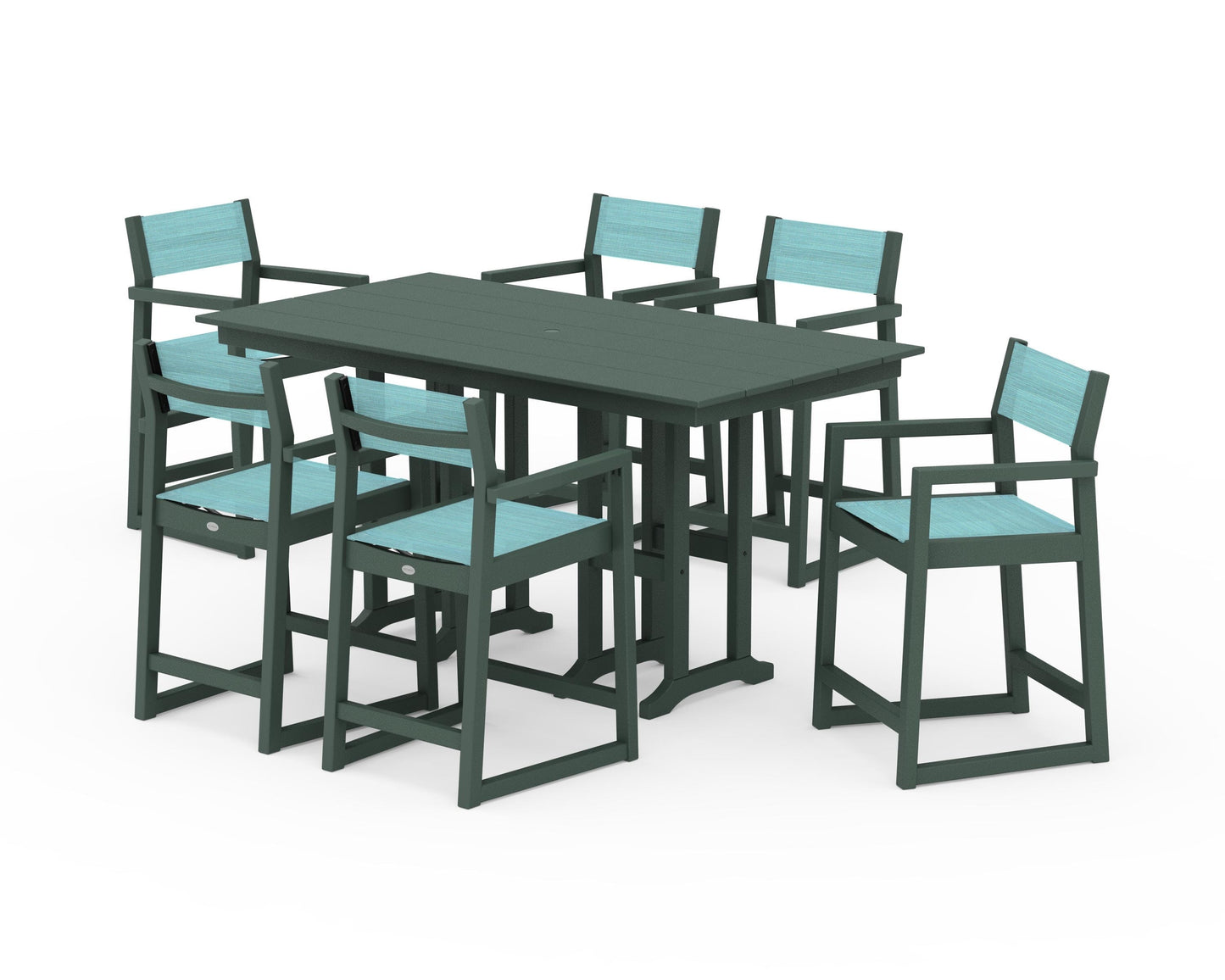 EDGE Sling Arm Chair 7-Piece Farmhouse Counter Set