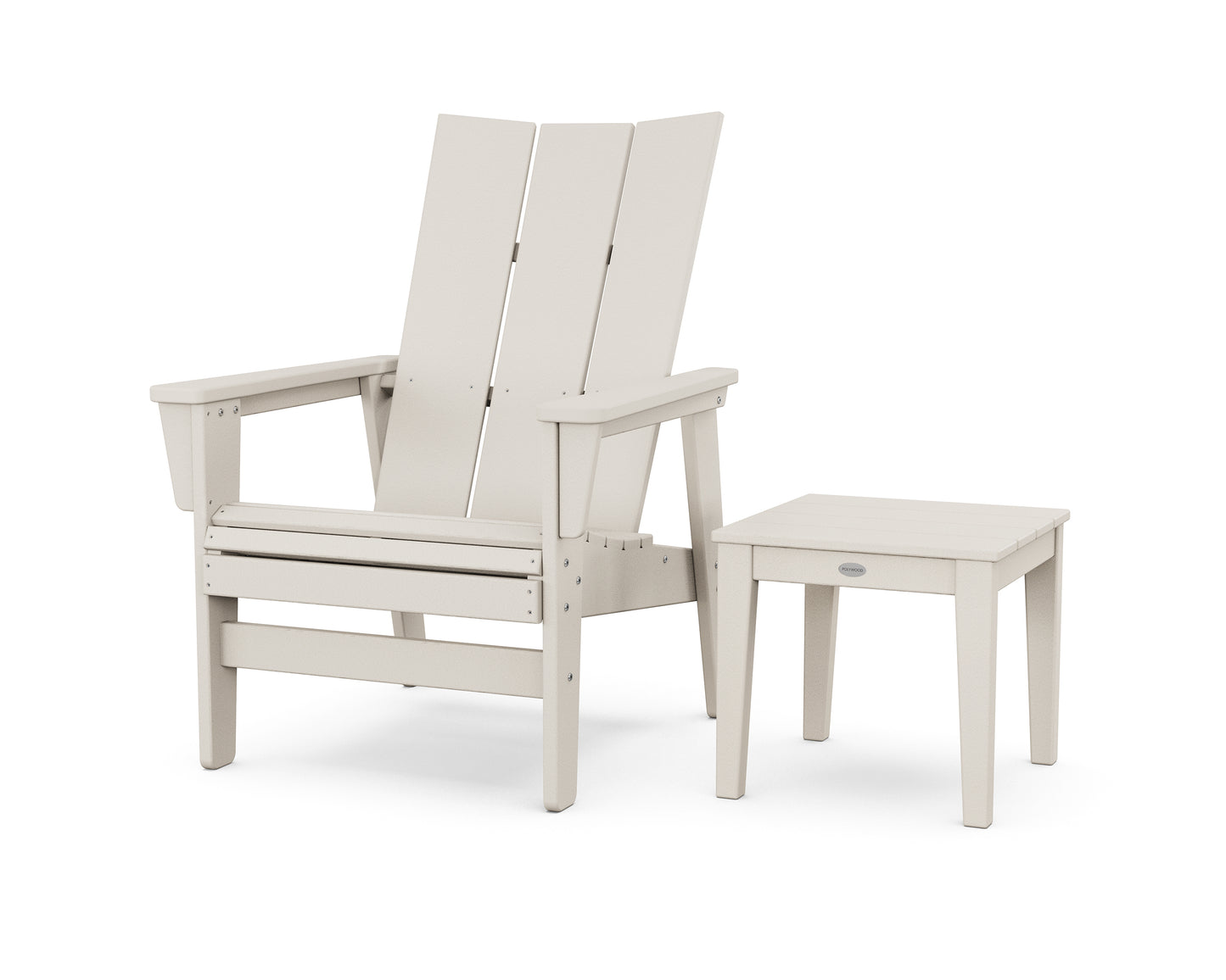 Modern Grand Upright Adirondack Chair with Side Table