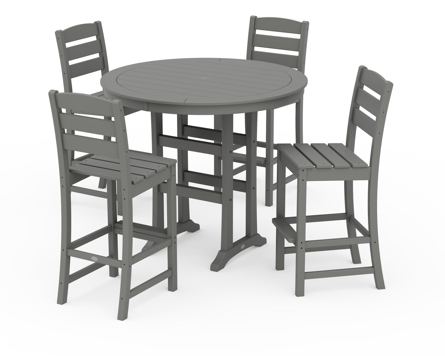 Lakeside 5-Piece Round Farmhouse Side Chair Bar Set