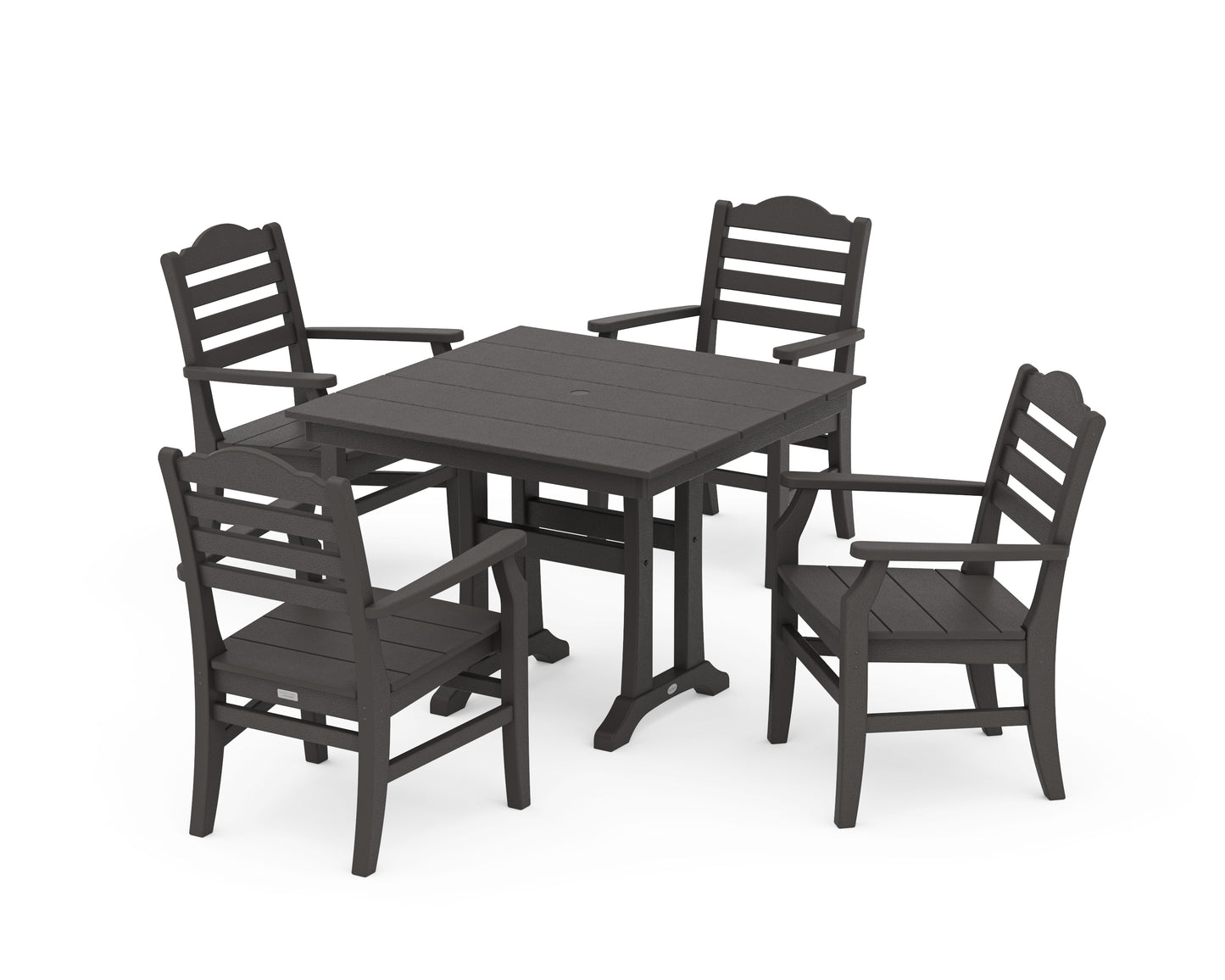 Savannah 5-Piece Farmhouse Dining Set with Trestle Legs