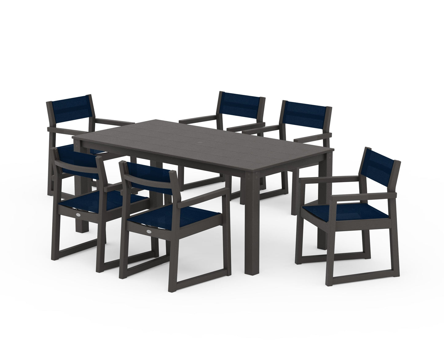 EDGE Sling Arm Chair 7-Piece Parsons Dining Set