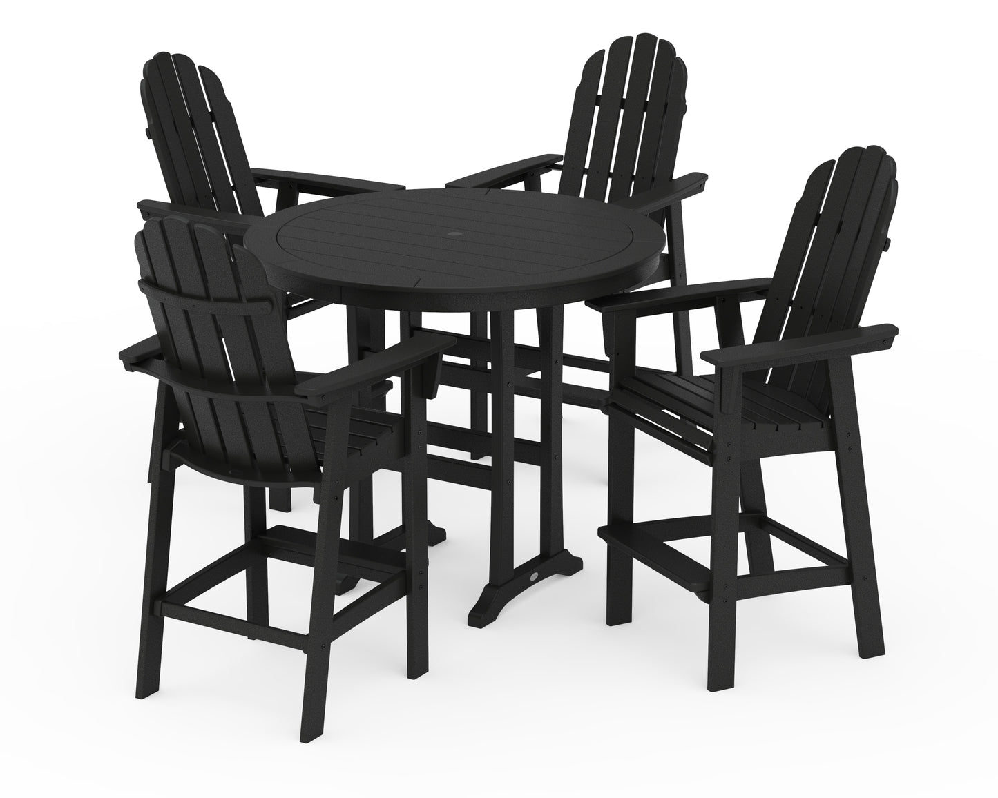 Vineyard Curveback Adirondack 5-Piece Nautical Trestle Bar Set