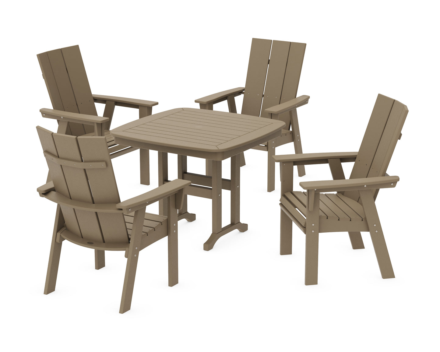 Modern Curveback Adirondack 5-Piece Dining Set