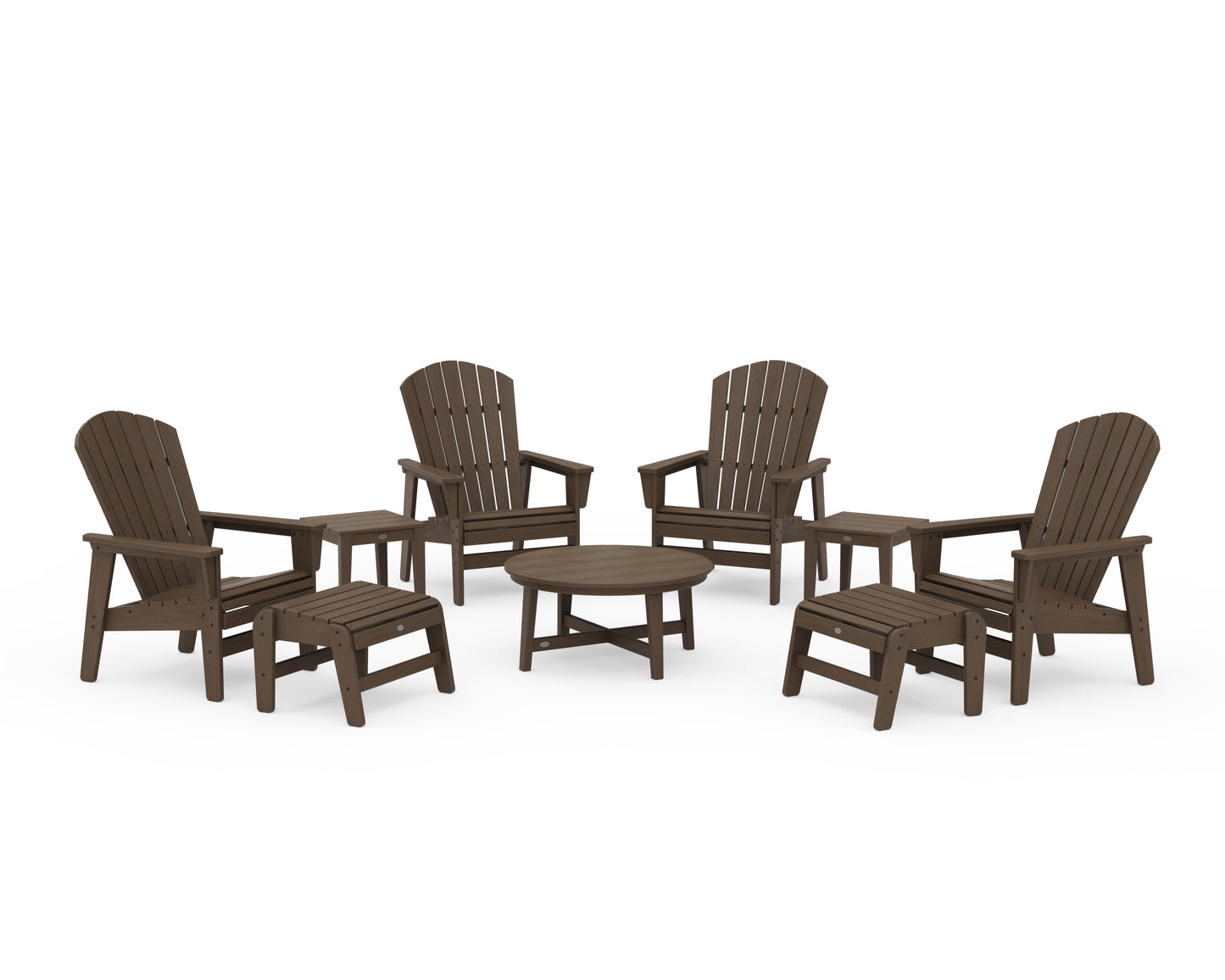 Nautical Grand Upright Adirondack 9-Piece Conversation Set
