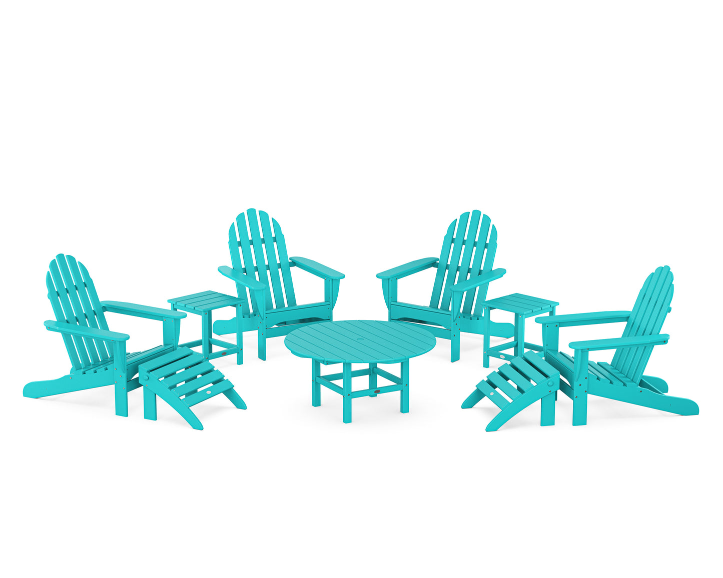 Classic Adirondack Chair 9-Piece Conversation Set