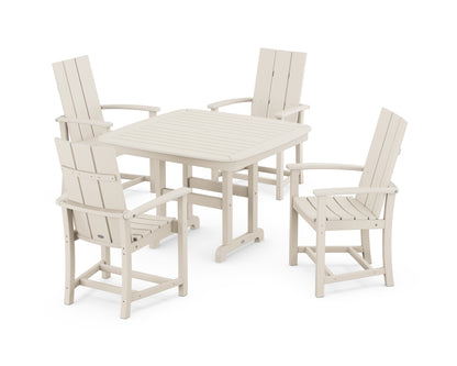 Modern Adirondack 5-Piece Dining Set with Trestle Legs