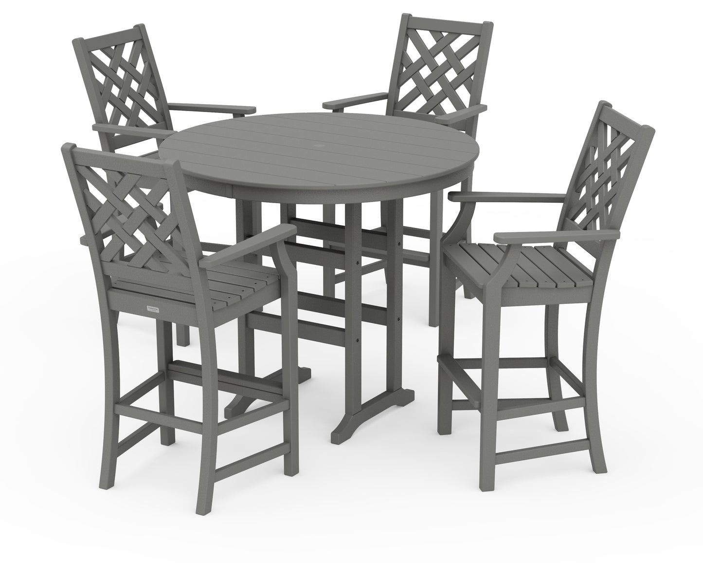 Wovendale 5-Piece Round Farmhouse Bar Set
