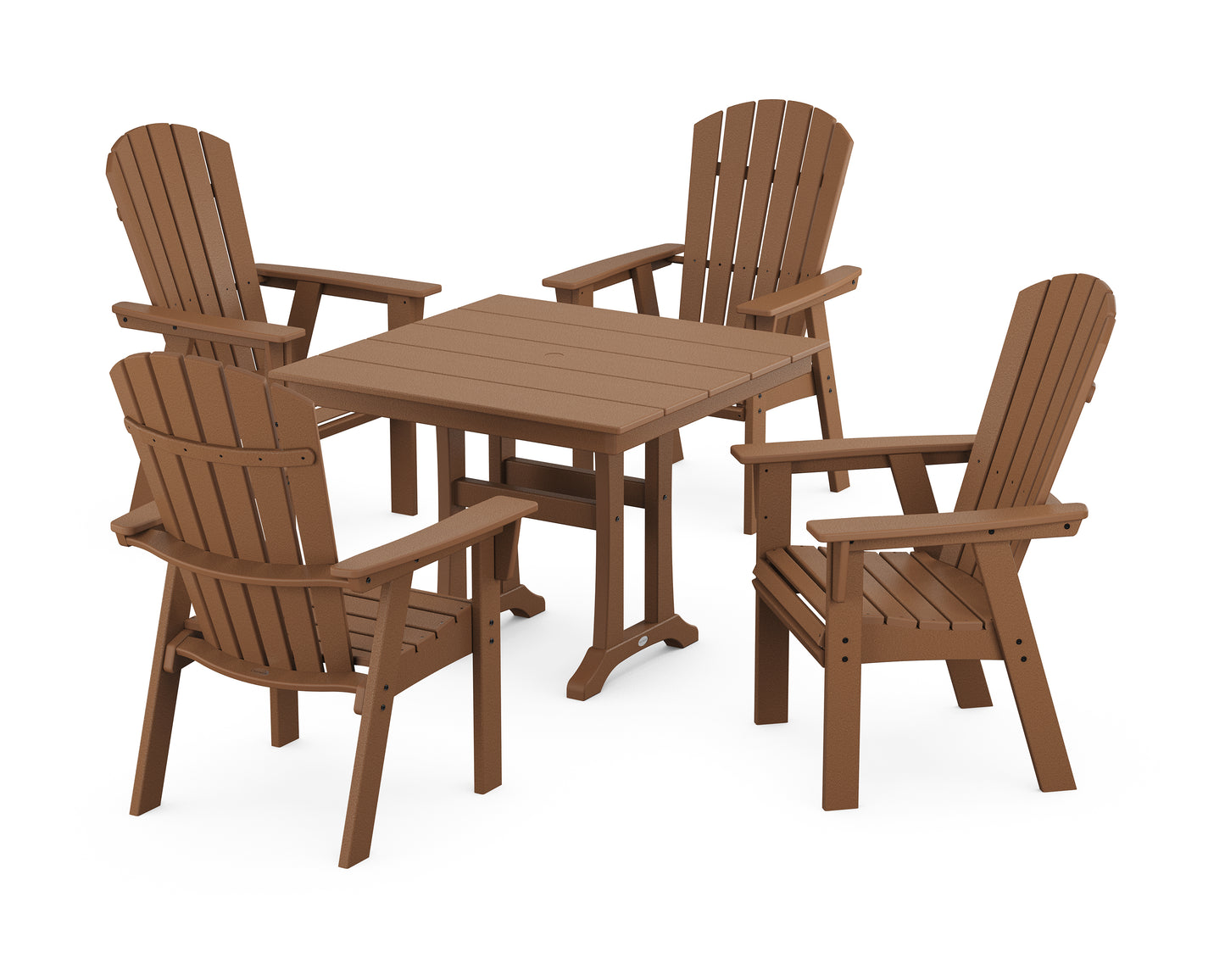 Nautical Adirondack 5-Piece Farmhouse Dining Set With Trestle Legs