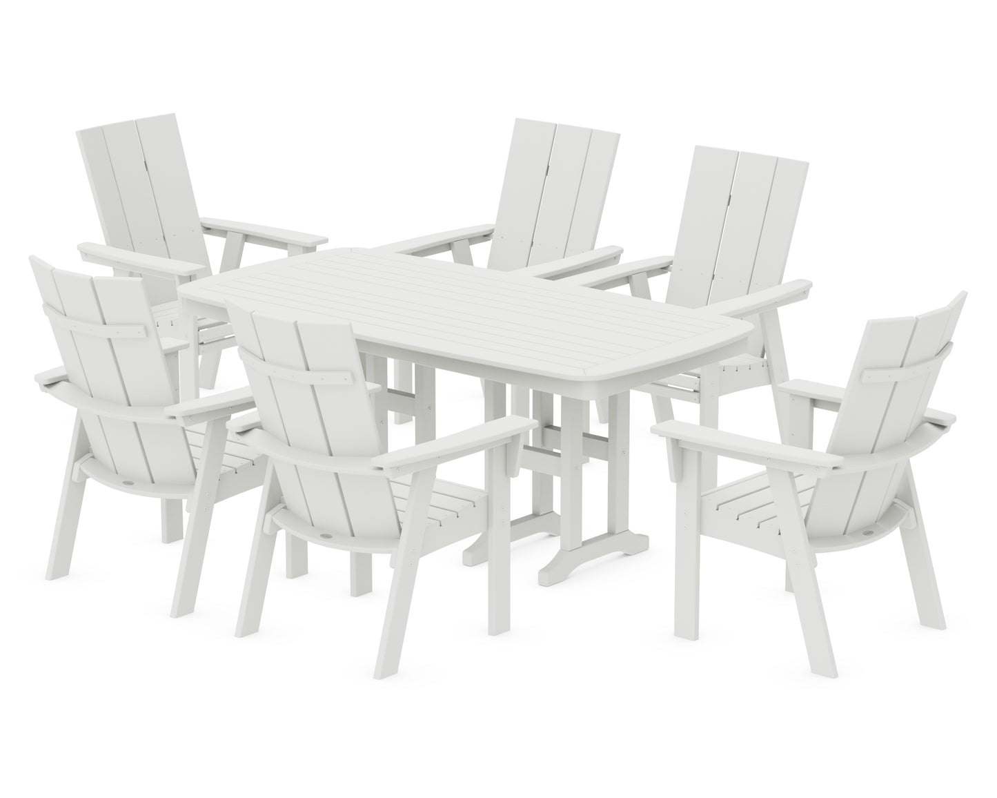 Modern Curveback Adirondack 7-Piece Dining Set