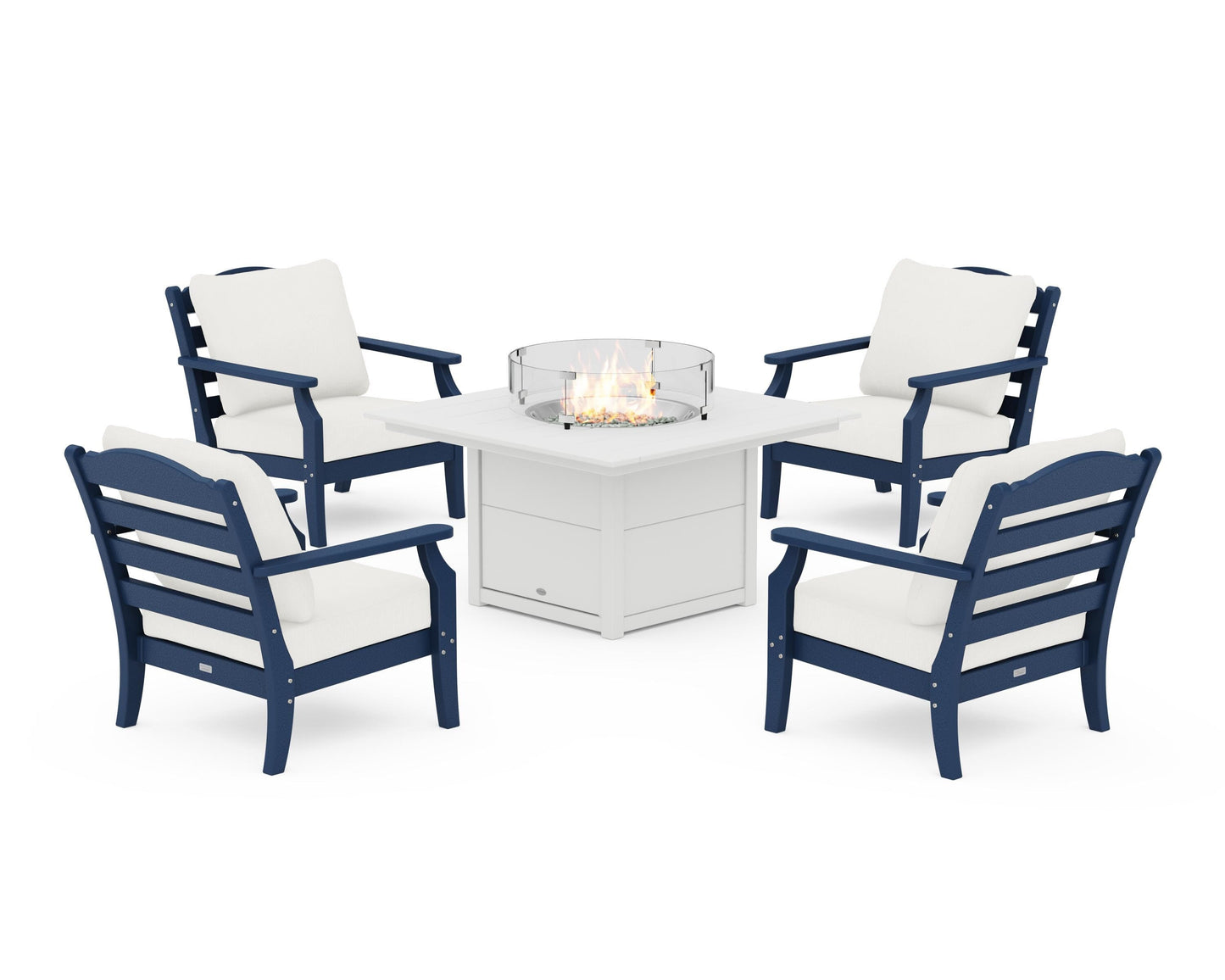 Savannah 5-Piece Deep Seating Set with Fire Pit Table