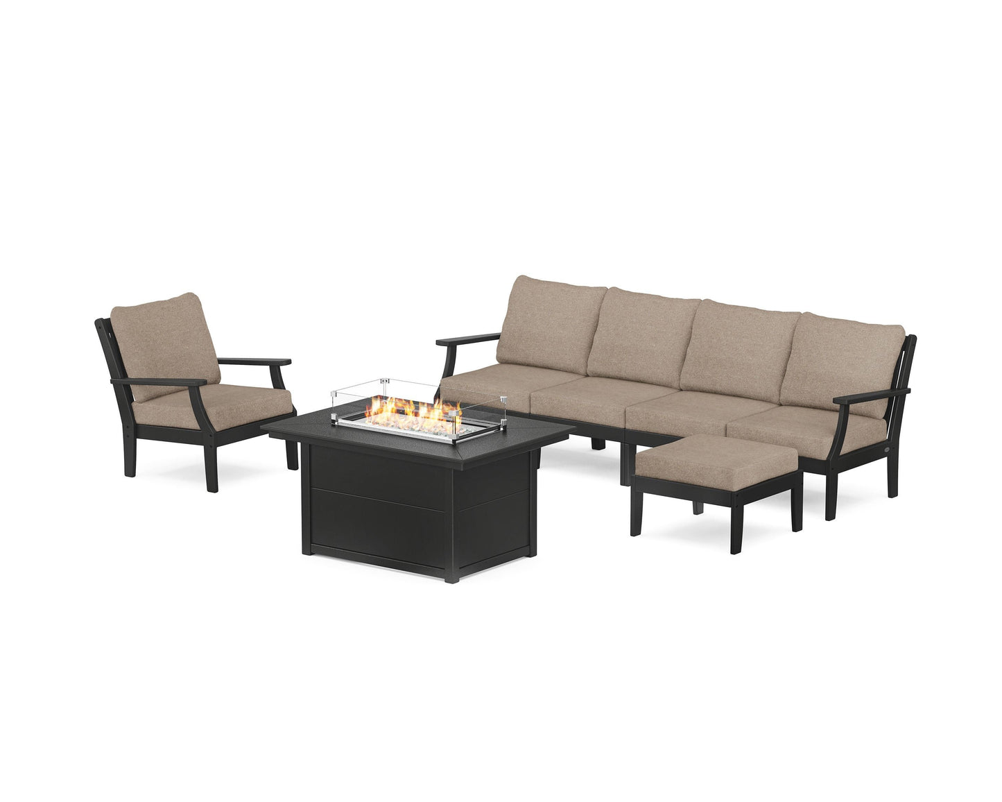 Braxton Sectional Lounge and Fire Pit Set