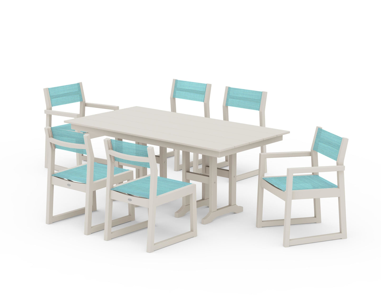 EDGE Sling 7-Piece Farmhouse Dining Set