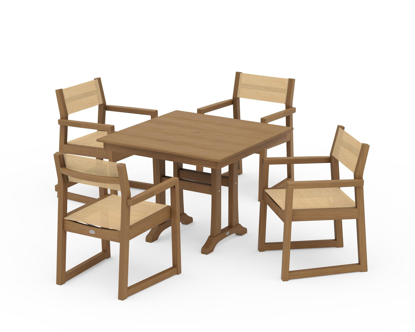 EDGE Sling 5-Piece Farmhouse Dining Set with Trestle Legs