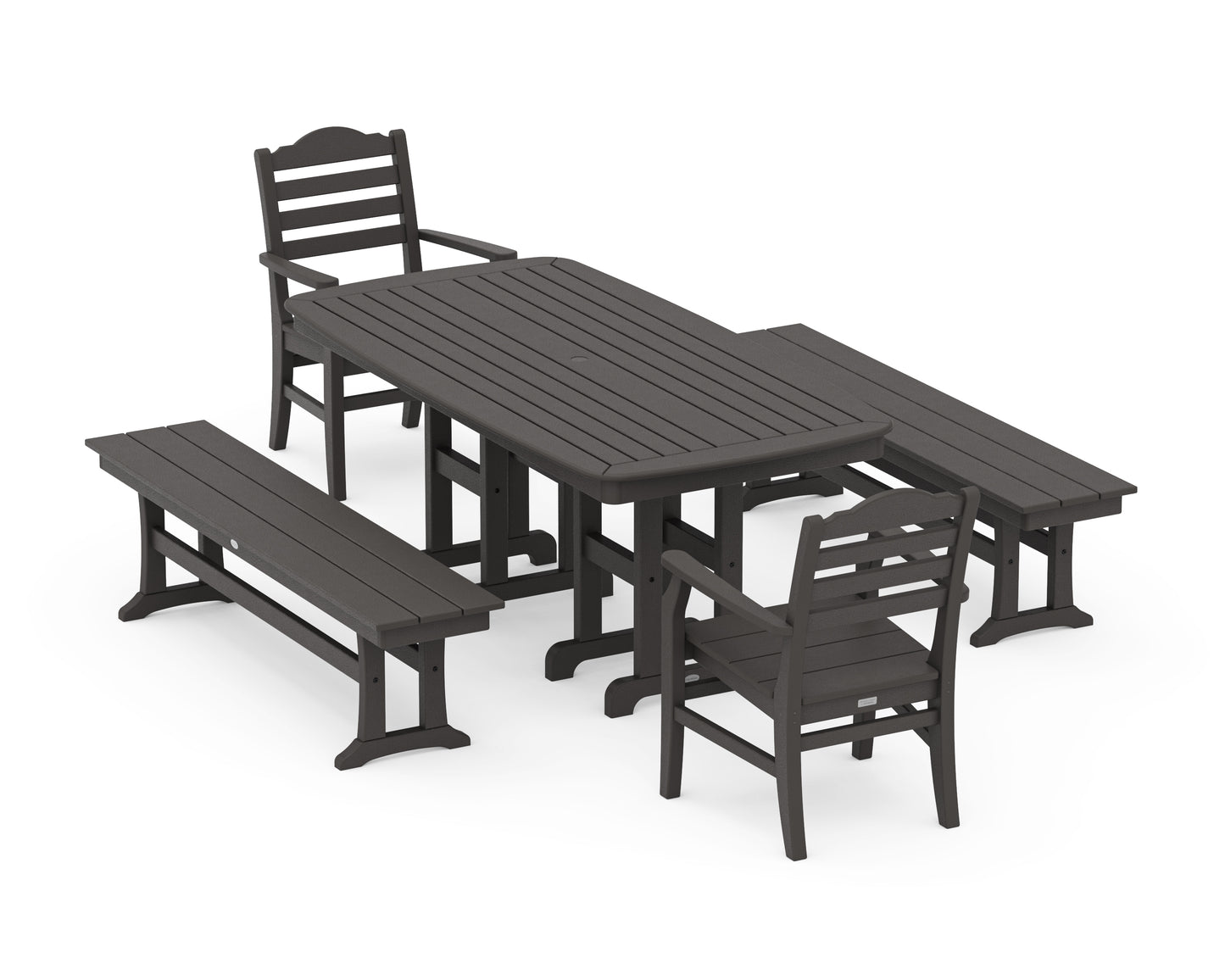 Savannah 5-Piece Dining Set with Benches