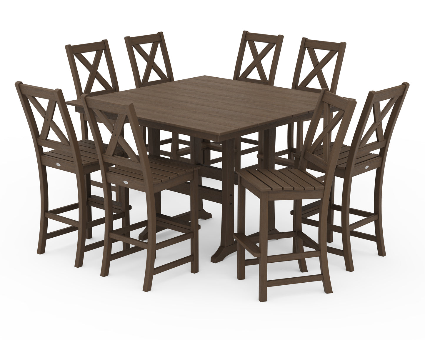 Braxton 9-Piece Farmhouse Trestle Bar Set