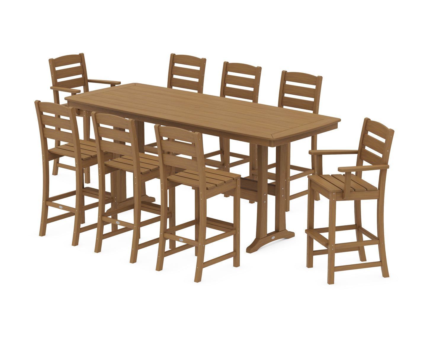 Lakeside 9-Piece Bar Set with Trestle Legs