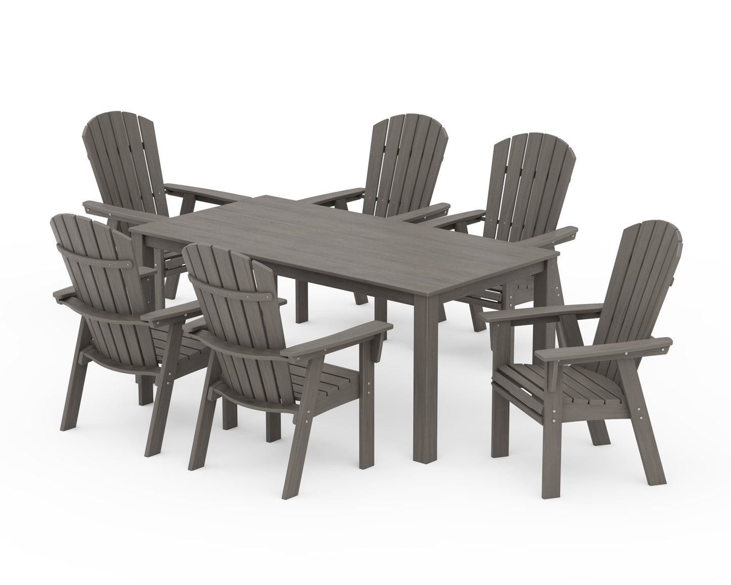 Nautical Curveback Adirondack 7-Piece Parsons Dining Set