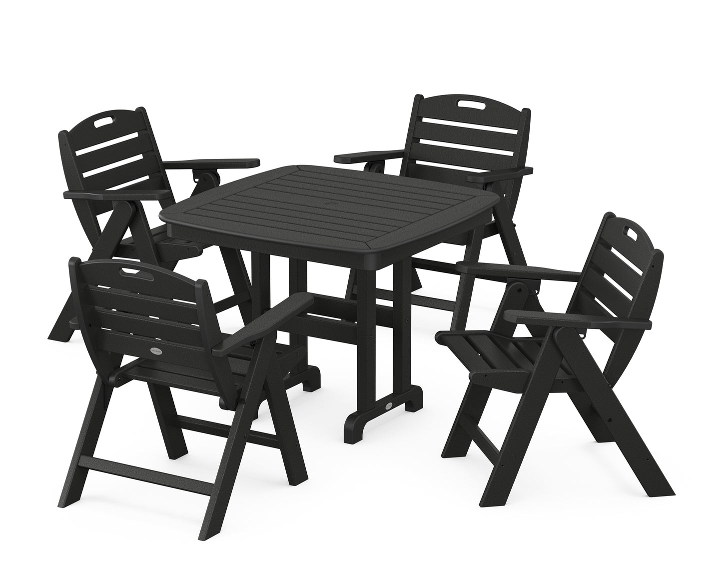 Nautical Folding Lowback Chair 5-Piece Dining Set