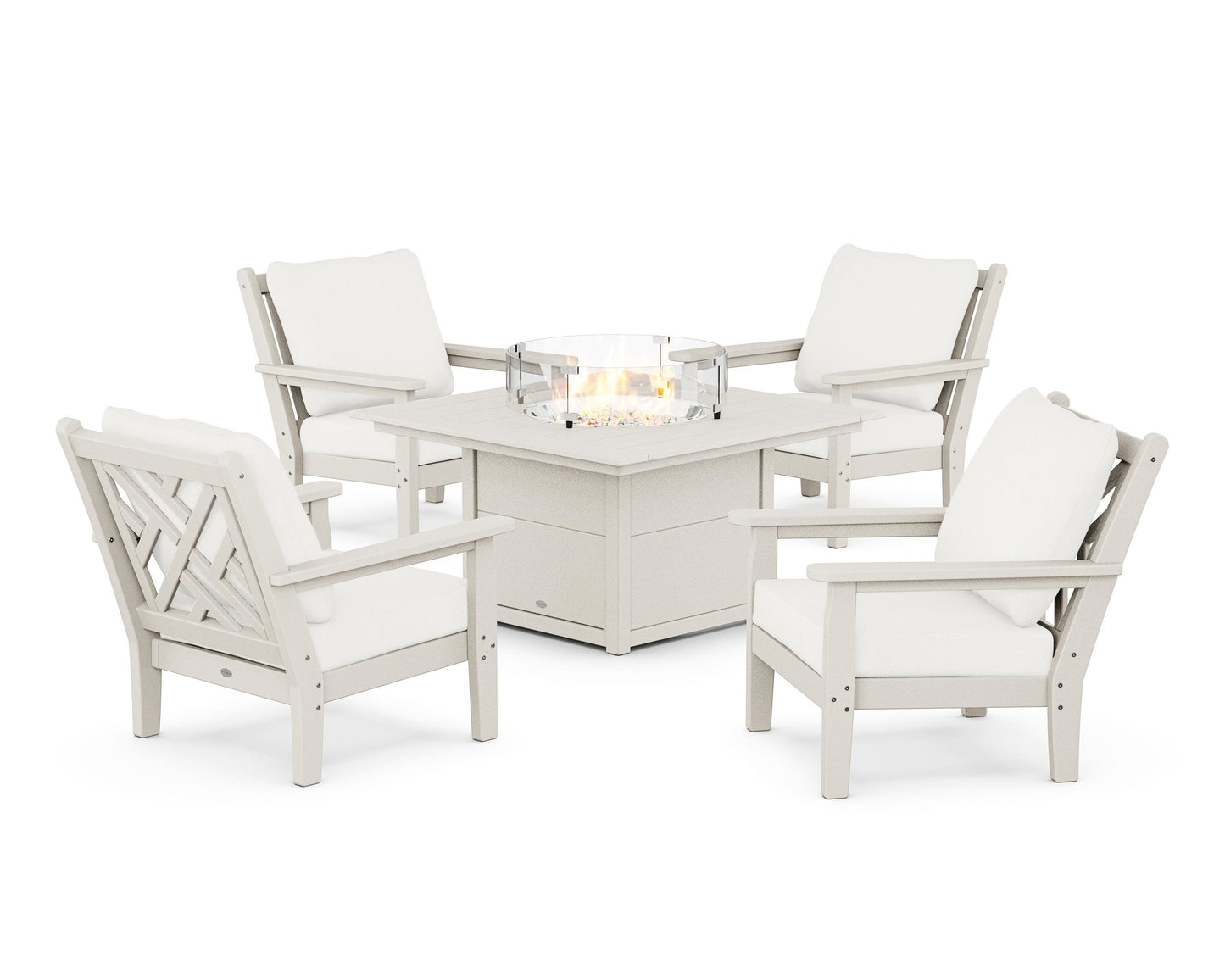 Chippendale 5-Piece Deep Seating Set with Fire Pit Table