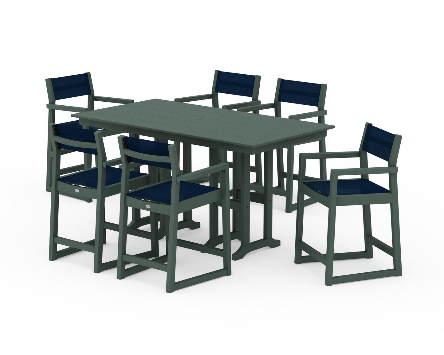 EDGE Sling Arm Chair 7-Piece Farmhouse Counter Set