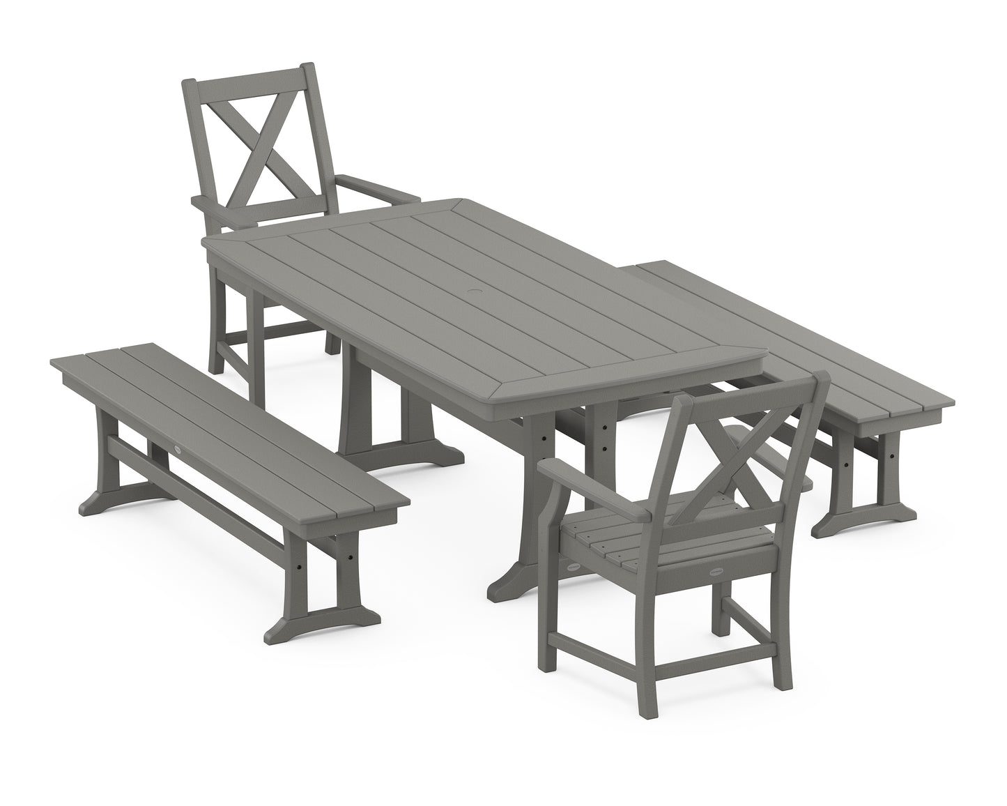 Braxton 5-Piece Dining Set with Trestle Legs