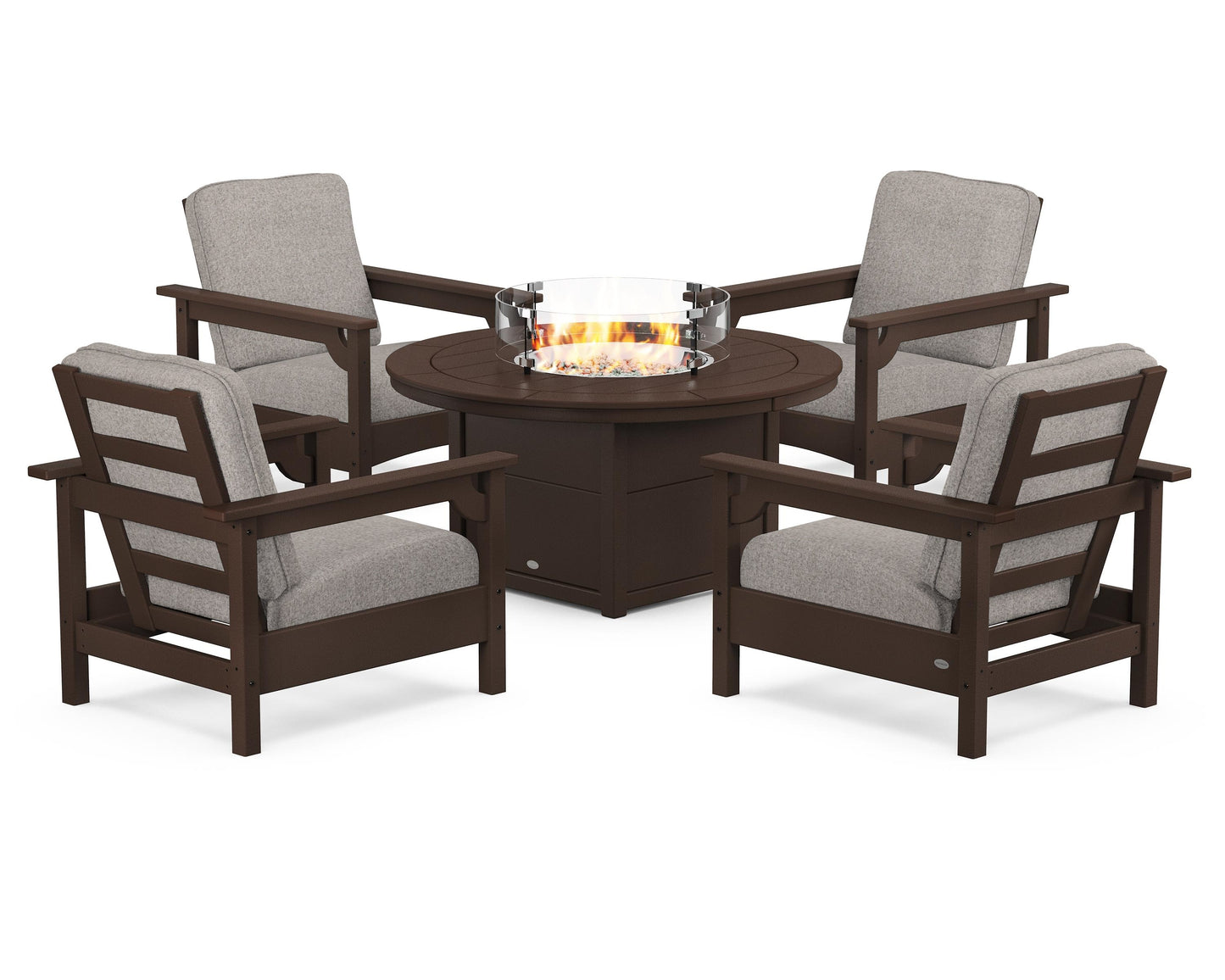 Club 5-Piece Conversation Set with Fire Pit Table