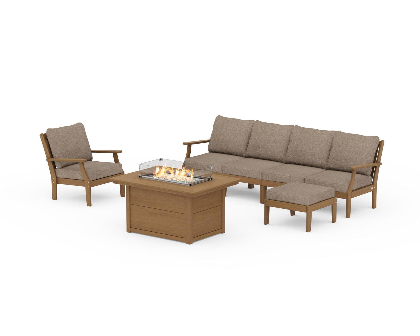 Braxton Sectional Lounge and Fire Pit Set