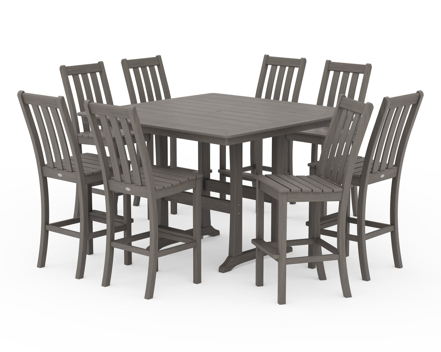 Vineyard 9-Piece Nautical Trestle Bar Set