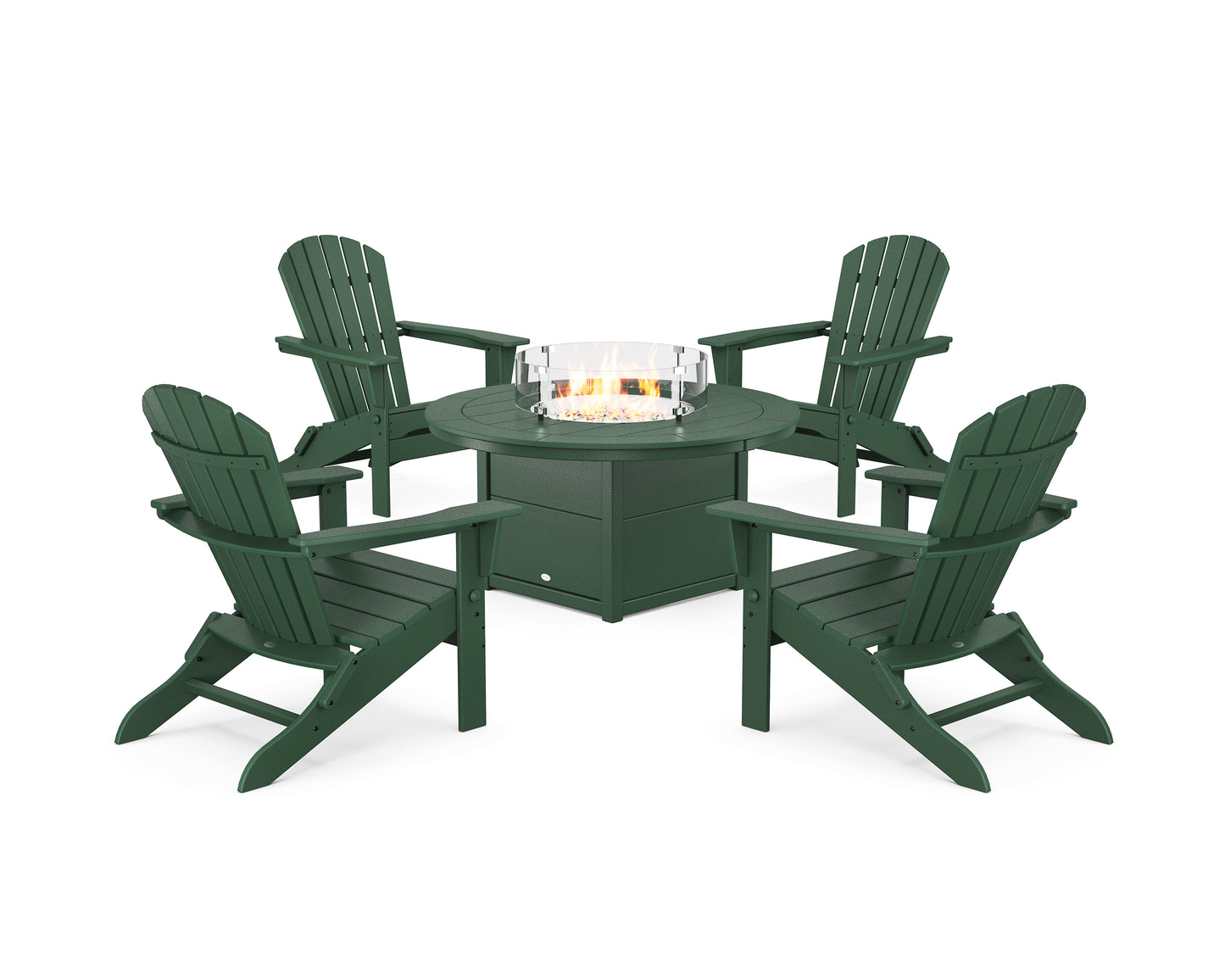 South Beach 5-Piece Folding Adirondack Fire Chat Set