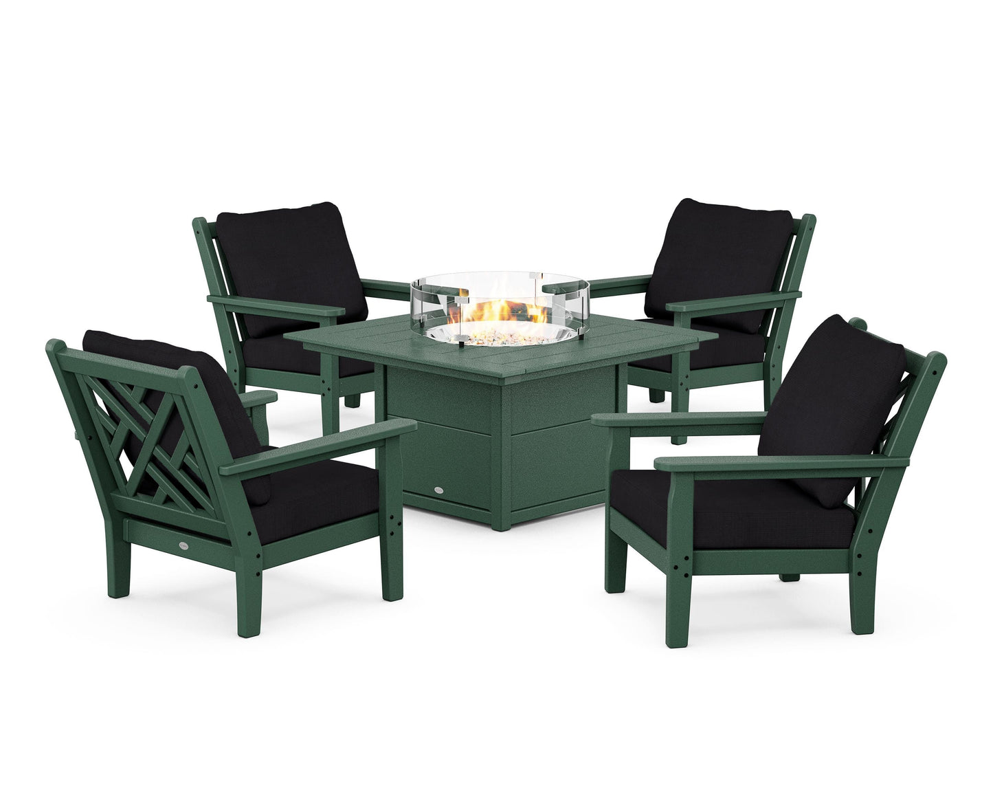 Chippendale 5-Piece Deep Seating Set with Fire Pit Table