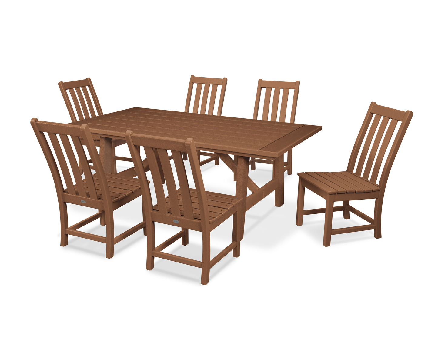 Vineyard 7-Piece Rustic Farmhouse Side Chair Dining Set