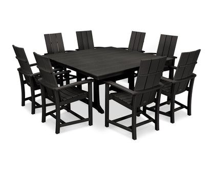 Modern Adirondack 9-Piece Farmhouse Trestle Dining Set