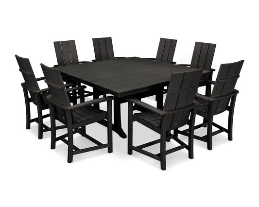 Modern Adirondack 9-Piece Farmhouse Trestle Dining Set