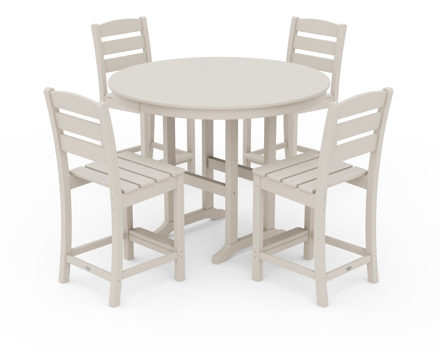 Lakeside 5-Piece Farmhouse Round Side Chair Counter  Set