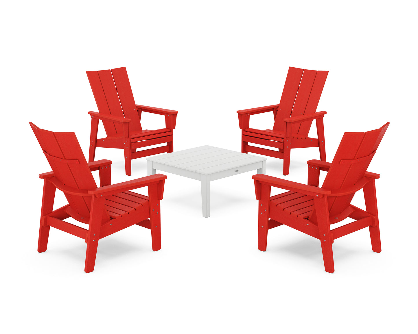 5-Piece Modern Grand Upright Adirondack Chair Conversation Group