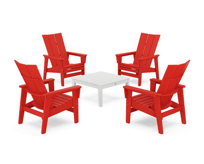 5-Piece Modern Grand Upright Adirondack Chair Conversation Group