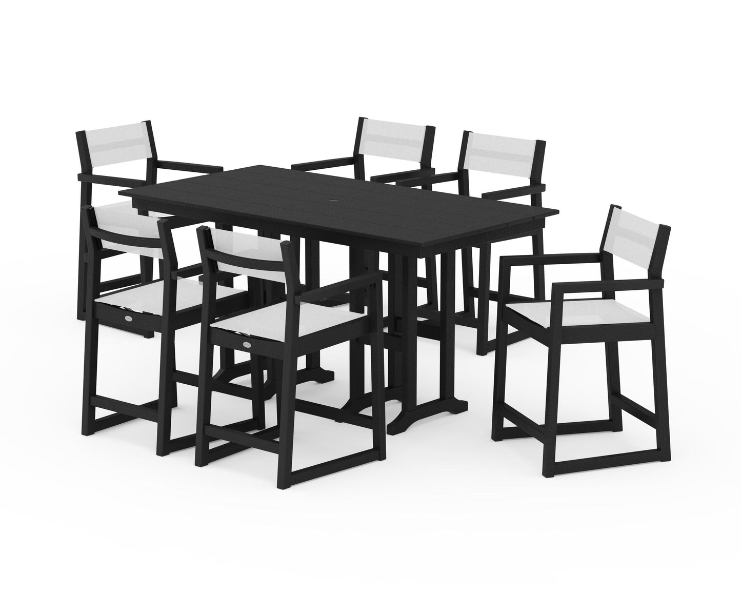 EDGE Sling Arm Chair 7-Piece Farmhouse Counter Set