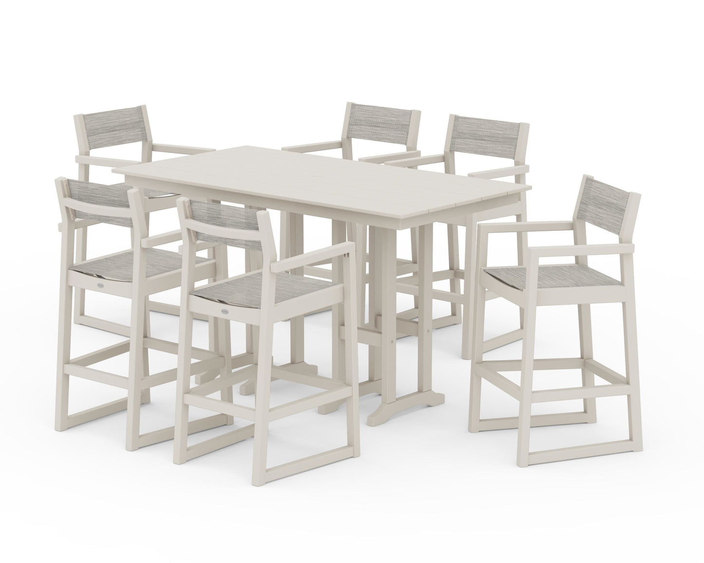 EDGE Sling Arm Chair 7-Piece Farmhouse Bar Set