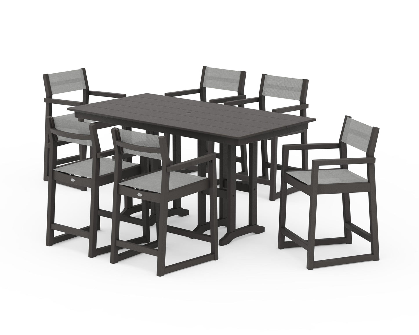 EDGE Sling Arm Chair 7-Piece Farmhouse Counter Set