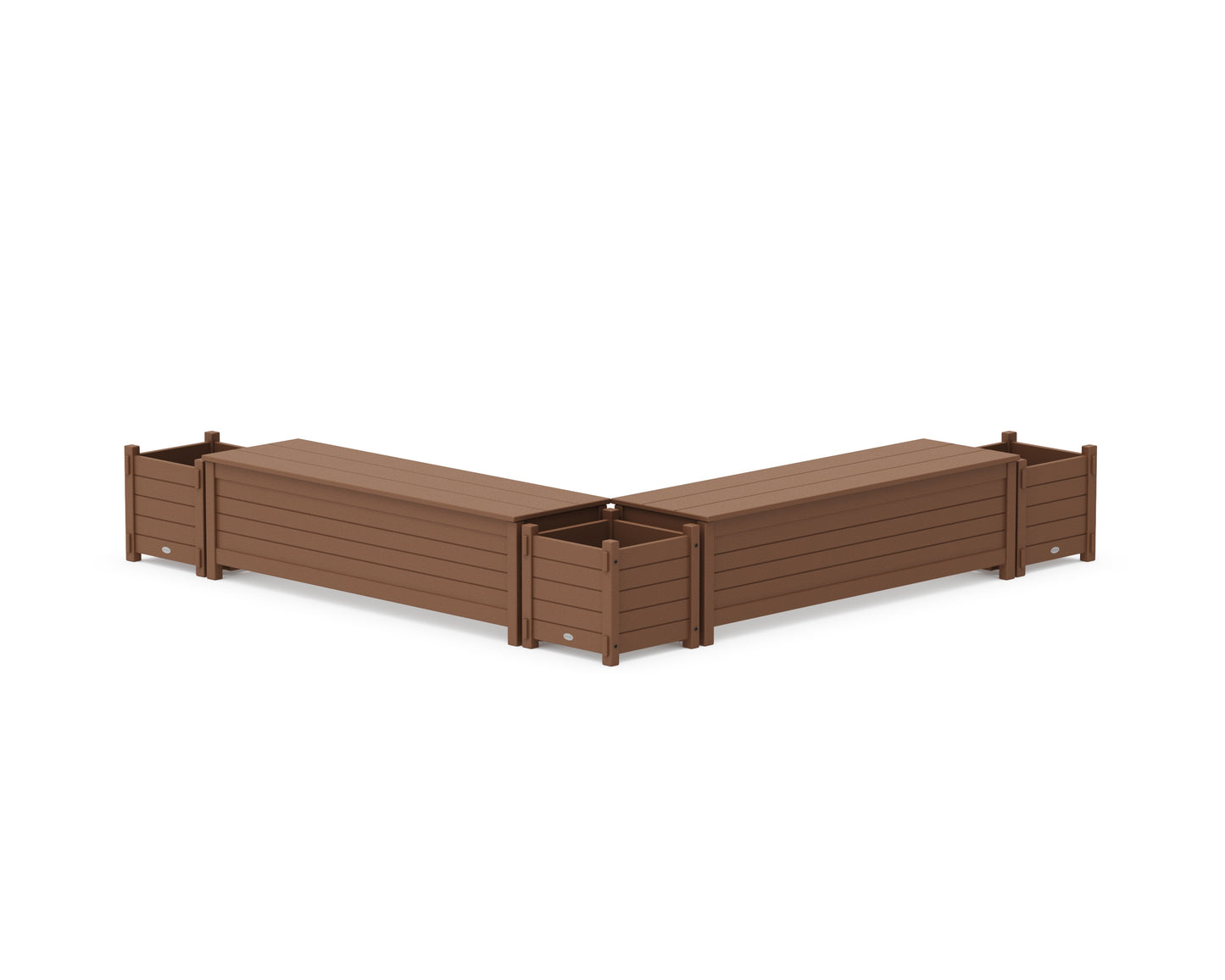60" Nautical L- Shaped Planter Storage Bench Corner Set