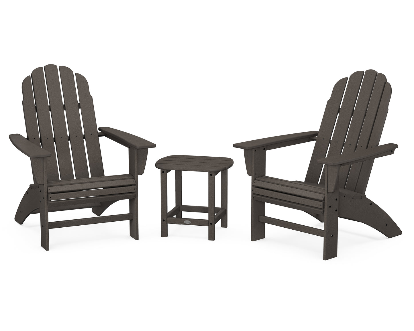 Vineyard 3-Piece Curveback Adirondack Set with South Beach 18" Side Table
