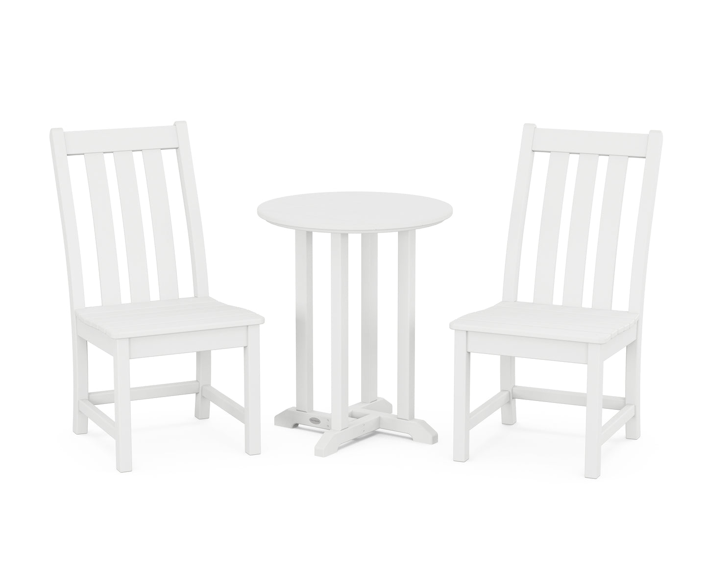 Vineyard Side Chair 3-Piece Round Dining Set