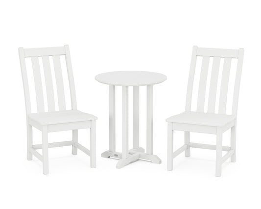 Vineyard Side Chair 3-Piece Round Bistro Dining Set