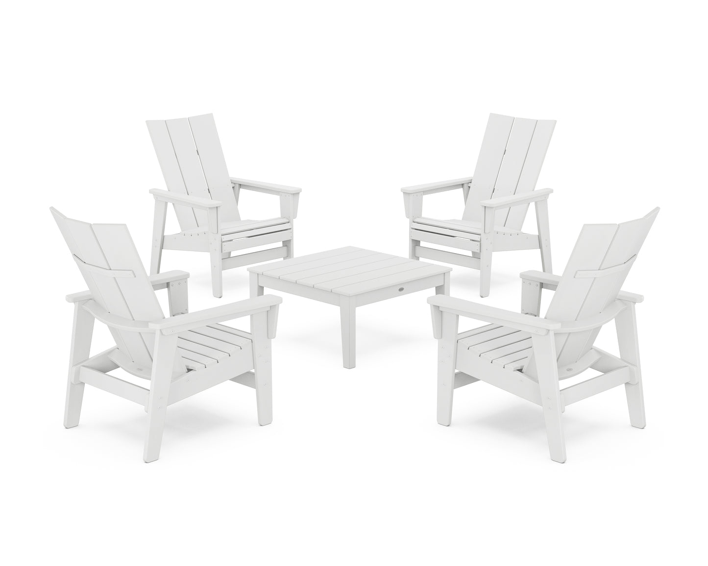 5-Piece Modern Grand Upright Adirondack Chair Conversation Group